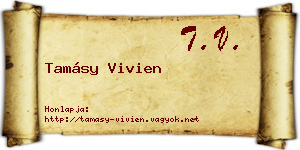 Tamásy Vivien névjegykártya